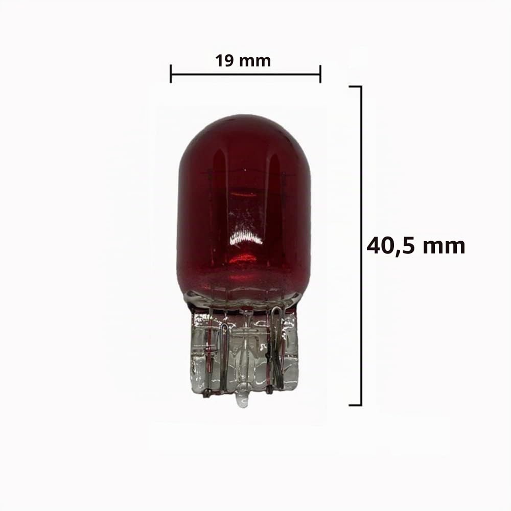AIVYNA 4 Uds T20 W21 5W 7443 Bombillas Traseras LED Rojo Cristal 580 Coche Miniatura Doble Filamento Giro Parada Freno Bombilla 12V