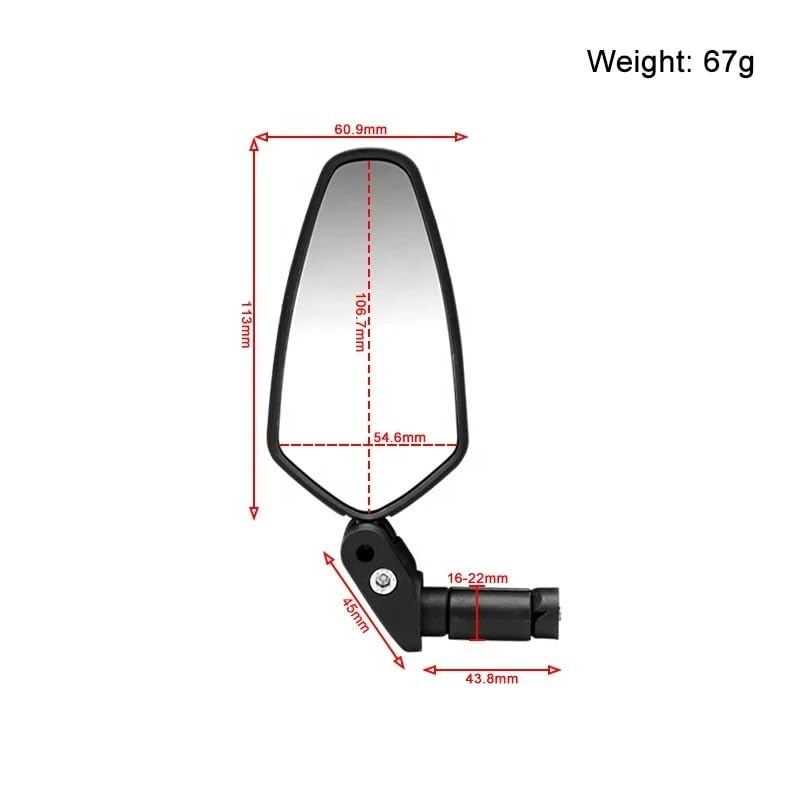Specchietto Retrovisore Sicuro Per Manubrio, Per Mountain Per Bike Per Bici Da Strada Per Bici Elettrica, BMX, Per Guida, Girevole Specchietto Retrovisore