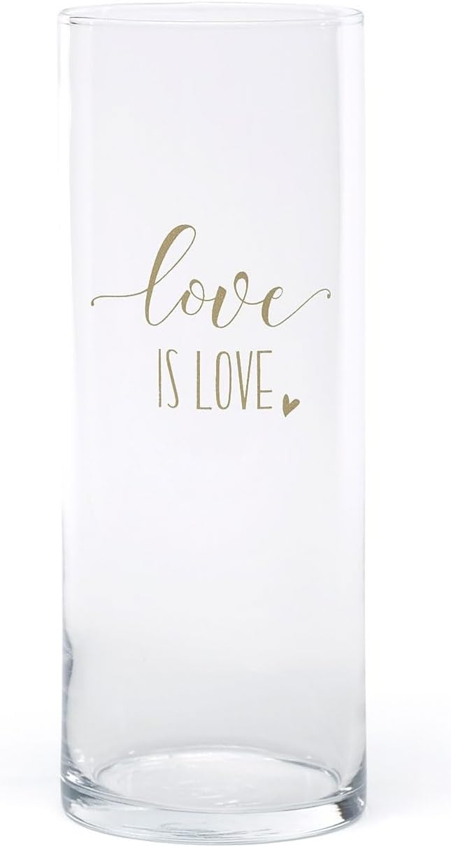 Hortense B. Hewitt Wedding Accessories Sand Ceremony Cylinder or Vase, Love is Love, 9 x 3-Inches