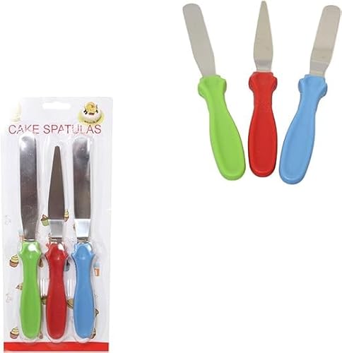 3pcs Premium Stainless Steel Spatulas Set Professional Spatula Palette Knife with Durable Plastic Handle for Cake Decorating, Pastry & Baking
