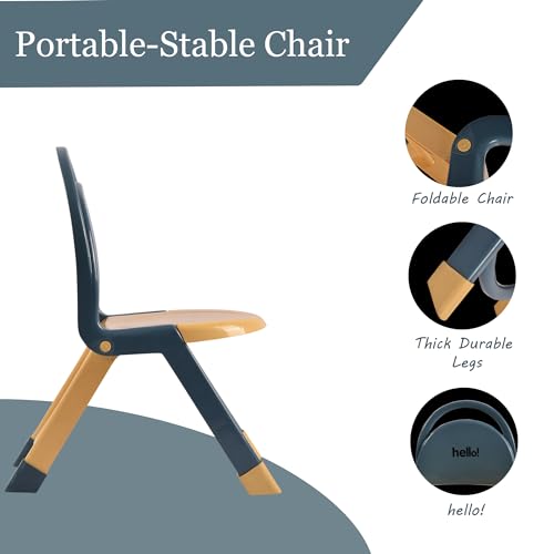 Image of Urbane Home Kids Chair | Cream & Gray Indoor /Outdoor Stool for Toddlers & Babies