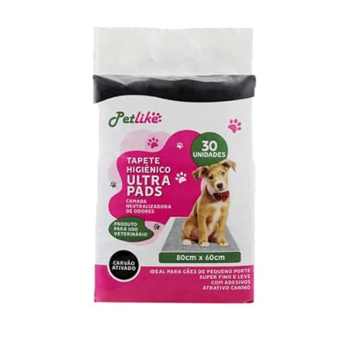 Tapete Higiênico Para Cães Ultra Pads Com Carvão Ativado Absorve Odores 80cmx60cmm 30 Unidades