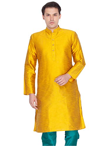 Elina fashion Men's Tunic Banglori Silk Kurta Pajama Set Indian Traditional Wear