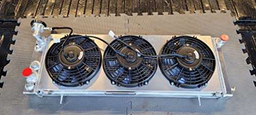 Radbuild 3 Row Radiator For 1984-2001 Jeep Cherokee Aluminum Radiator For 1986-1992 Jeep Comanche Radiador For 1984-1990 Jeep Wagoneer Radiators Shroud 3X9" Fans Thermostat Relay Kit 85 86 87 88 89 90 #TOP2