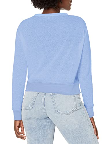 Vince Women's Linen L/S Pullover, Lt Cerulean, Large #TOP1