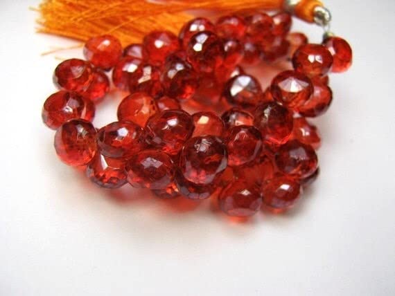 Orange Hydro Quartz briolettes 7mm pour sublimer vos bijoux d'été