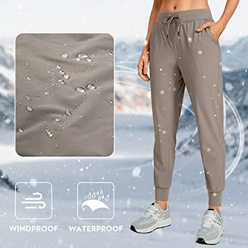 CRZ YOGA Calça de corrida feminina forrada com lã de 70 cm – Calça térmica esportiva impermeável par