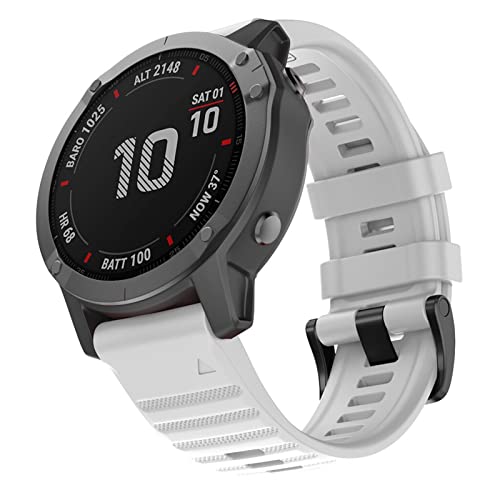 Bracelet silicone Garmin Fenix 7 6 5 blanc 20mm montre connectee