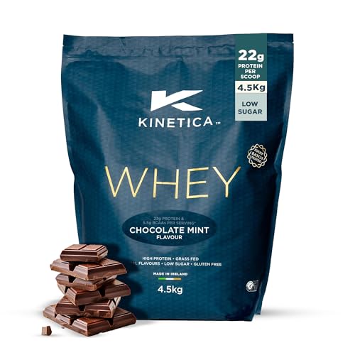 Kinetica Sports Whey Protein Powder - Chocolate Flavour | 22g Protein/Serve, 150 Servings/4.5Kg Pack | Gluten Free Supplement | Optimum for Muscle Gain & Recovery |Mixes Well with Water, Milk & Shakes