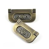Li-TianFeng Antique Bronze Decorative Rose Flush Pull Handles for Drawers and Cabinet Doors, Hidden Design, 2 Pack