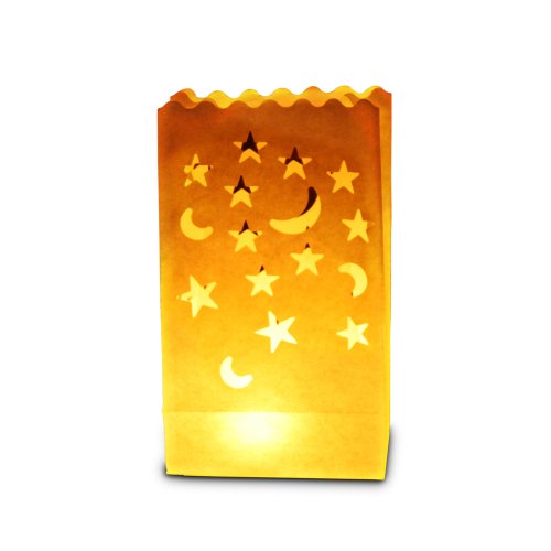 Candle Bags UK Candle Luminary Bags (Pack of 10) - Stars and Moons Design
