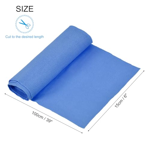 Image of MECCANIXITY 39 inch Elastic Cuffs Ribbed Trims Cotton Fabric Knit Rib Stretch Tape Cuff Sleeve Waistband for Sewing, 6 inch Wide Light Blue