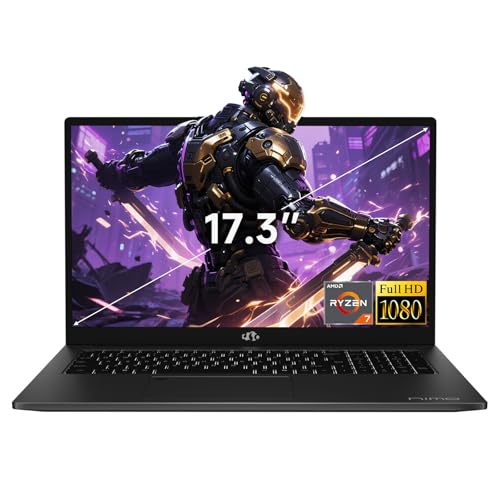 Image of NIMO 17.3 inch FHD Laptop, AMD Ryzen 7 7735HS (8-Core Beat i5-13500H), 32GB DDR5 1TB PCIe 4.0 SSD, Win11 Backlit KB Fingerprint Reader, 100W PD & 2Y Warranty, for Business and Gaming