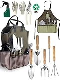 AINEED Gardening Tools Set 11 PCS, Heavy Duty Stainless Steel Garden Tool Kit...