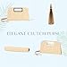 VASCHY Clutch Purse for Women,Fashion Straw Cut-Out Handle Evening Handbag Crossbody Shoulder Bag for Wedding,Party,Beach