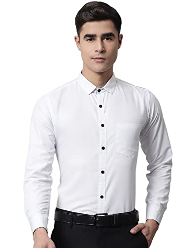 Image of Majestic Man Slim Fit Solid Cotton Blend Formal Shirt for Men