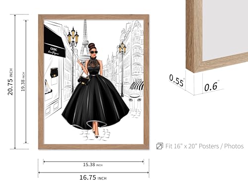 Image of Poster Master Lady in Black Print - Fashion Poster - Paris Designer Art - Modern Wall Design - Chic Gift for Women & Fashionista - Glam Decor for Bedroom or Girl's Room - 16x20 Beige Framed