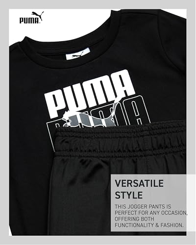 PUMA Toddler Boys Joggers Set - 2 Piece Short Sleeve TShirts and Active Fleece Joggers for Boys Athletic Set (18M-5T)3