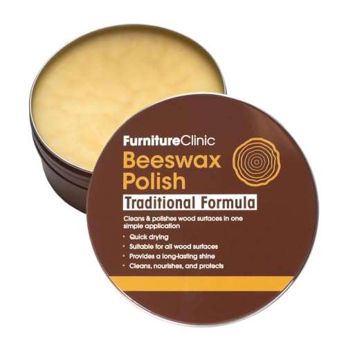 Pulimento de cera de abejas para muebles y madera Furniture Clinic - 200 ml – Cera de abejas natural para maderas de todos tipos y colores – Protege y realza cualquier superficie (Claro)