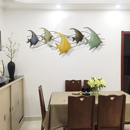 Décoration murale poisson métal 3D sculpture moderne - 7