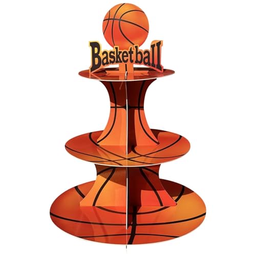3 Tier Basketball Cupcake Stand Basketball Birthday Party Decorations Basketball Party Decorations Basketball Party Favors