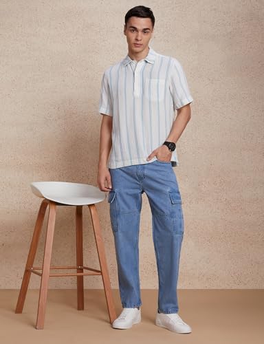 Image of Amazon Brand - Symbol Men's Baggy Cargo Jeans (Loose Fit | 100% Cotton)