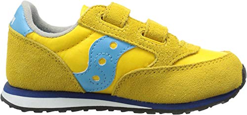 Saucony Unisex-Child Baby Jazz Hook & Loop Seasonal, Yellow/Teal, 7 M