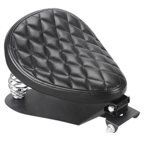 LKV Motorcycle Solo Driver Seat with Seatbase Mounting Hardware Kit Custom Chopper Bobber Seats Universal Fit for Harley Davidson Sportster XL 1200 883 48