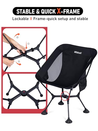 Silla de Camping Plegable Ligera WildCall con Montura de Montaje Rápido miniatura 4