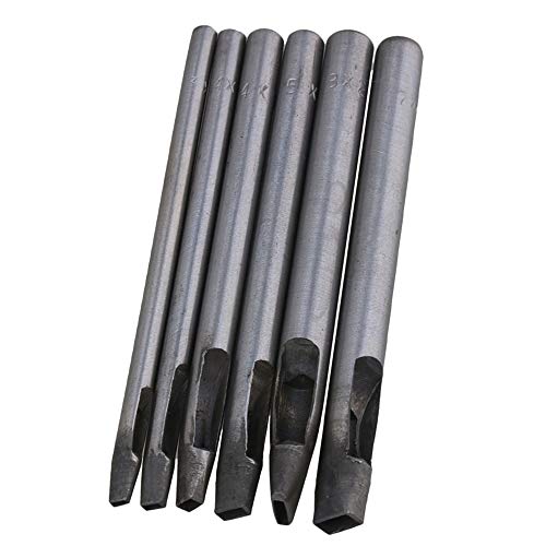 CNBTR 10 cm Longueur Rectangle Motif En Cuir Artisanat Creux Trou Coupeur Poin?on Outil En Acier Pack de 6