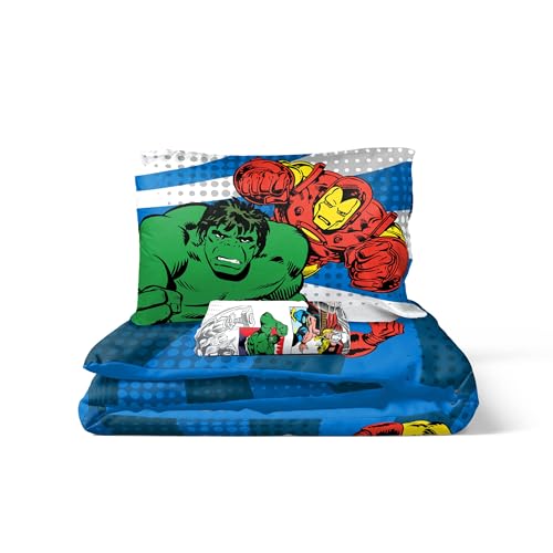 Ensemble lit simple Avengers avec housse de couette drap taie coton - 7