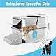 Bartuke Edelstahl Katze Müll Box, Extra große hochseitige Metallmüll Tray mit Ausziehschublade, Scoop, Filterpedal, Nicht klebrig, Geruchsfrei, einfache Reinigung