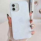 HYUEKOKO Striped Phone Case for iPhone 11, Fashion Retro Stripe Pattern Aesthetic Cover, Soft TPU Slim Shockproof Case for Girls Women-Blue