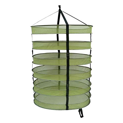SXXYXH Detachable Plant Drying Rack, 6 Layers Drying Network Foldable Mesh Large Hanging Drying Net for Hanging Hydroponic Tent Herb Bud Plant
