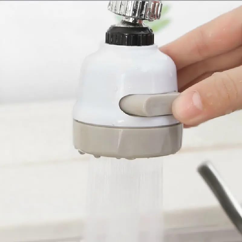 VIVITO 360° Rotating Kitchen Faucet Nozzle Sprayer | 3-Mode Water Saving Bubbler | Universal Sink Tap Extension Adapter | Splash Guard, Filtered Aerator | Stainless Steel + ABS | (Pack of 1) 3