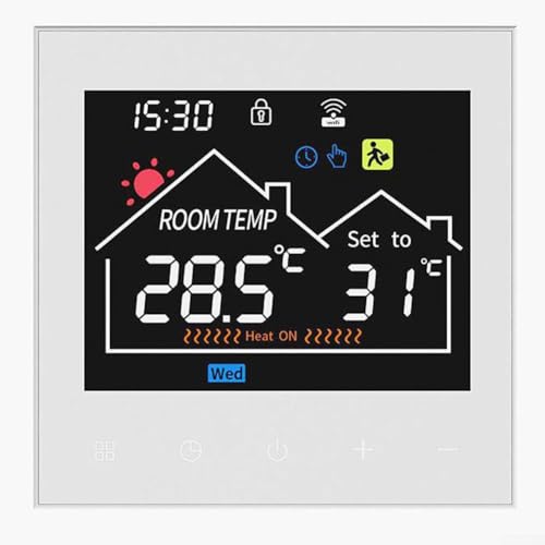 Thermostat WiFi intelligent, pour application Tuya - Contrôleur de température avec sécurité enfant et protection antigel (16 A)