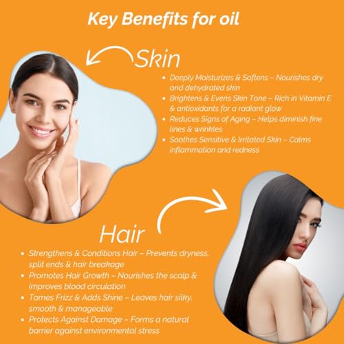 Image of Khadi Apricot Oil For Skin & Hair 100ml | Pure & Natural Oil for Hair Growth, Strengthening & Scalp | Non Sticky, Paraben & Mineral Oil Free | For All Hair Types | Daily Use for Men & Women