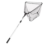 Fishing Net with Telescoping Handle- Collapsible & Adjustable Landing Net with Corrosion Resistant Handle & Carry Bag by Wakeman Outdoors (63'), Silver (80-FSH5027)