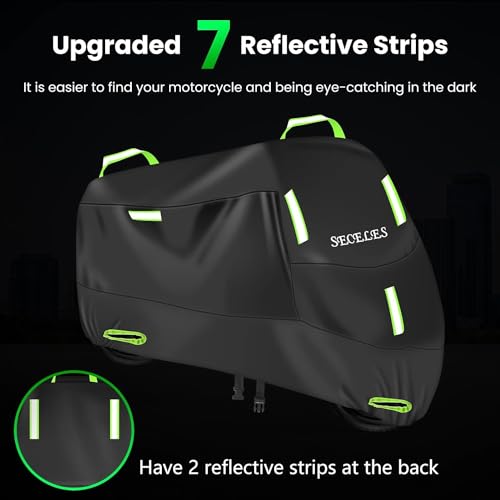 Seceles SEUSMC03 Sportbike Motorcycle Cover Waterproof Outdoor Storage All Season 300D Oxford Powersports Vehicle Covers Motorcycle Rain Cover Waterproof Enclosed Universal Fit  thumb #3