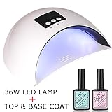 CLAVUZ Soak Off UV LED Gel Nail Polish - Base Coat and Top Coat Kit Set 15ml