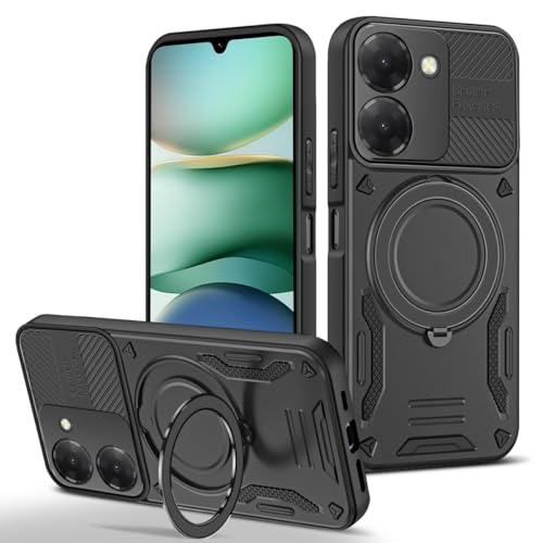 �Ή��@�� for Redmi A5 4G(171mm) / Poco C71 4G �g�ѓd�b�P�[�X,�Ή��@�� for MagSafe,360�x��]���}�O�l�b�g�X�^���h�t���ی�P�[�X Black