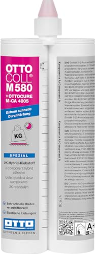 OTTOCOLL M 580 Extrem schneller 2K-Hybrid-Klebstoff 2x310 ml Doppelkartusche C195 hellgrau