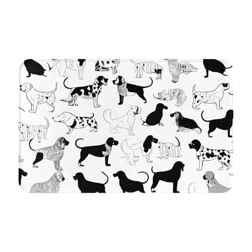 Cute Dachshund Dog Print Living Room Bathroom Kitchen Anti Slip and Absorbent Carpet, Indoor Entrance Door Muddy Floor Mat, Ultra Soft Washable Carpet 21x31.5 Inches