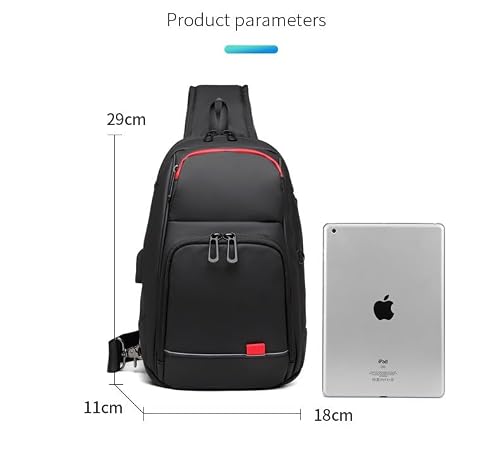 Sling Bag For Mens Crossbody Bag, Lightweight Chest Bag Sling Backpack With Usb Charging Port For Walking Hiking (Black) #TOP1