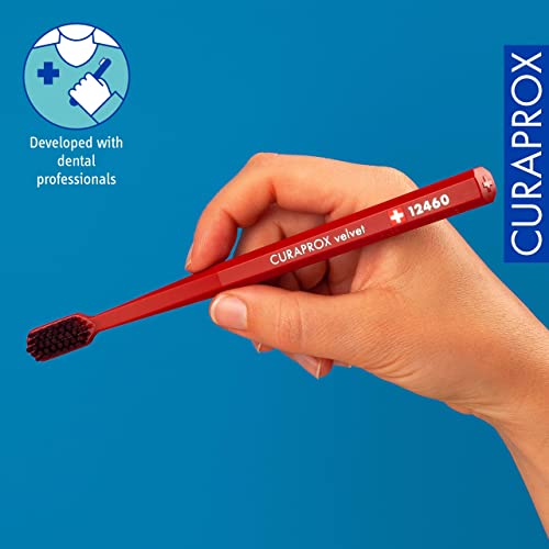 Curaprox CS 12460 Velvet Soft Zahnbürste – Pflege Für Empfindliches Zahnfleisch | Ultrasanfte Reinigung Mit 12.460 Filamenten | Einzelpackung, Kupferrot-burgund – Bild 5