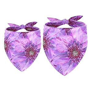 Vapokf Fioletowe Kwiaty Apaszki dla Psów 2 szt.