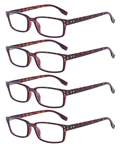 Image of Eyekepper Reading Glasses Women - 4 Pack Comfort Readers Men（Tortoise）