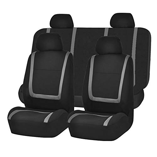 HALOUJQK Set Completo di Coprisedili Auto Personalizzati per Toyota IQ 2008-2015, Coprisedile Traspirante Tessuto Sedili Protezion Coprisedile Antiscivolo Interni Accessori,D-Gray