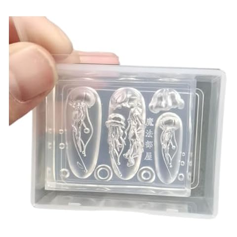 EINCORN Creative Jellyfish Nail Art Moulds Silicone Dropper Mold Nail Decoration Molds Unique Manicures Moulds Silicone Material, as the picture shows Cover