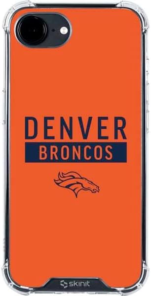 Skinit Clear Phone Case Compatible with iPhone 16e - Officially Licensed NFL Denver Broncos Black & White Design